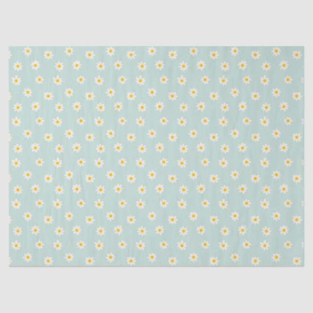Papel De Seda Little Daisies - soft teal (Anverso)