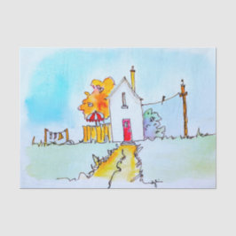 Papel De Seda Little House With Washing