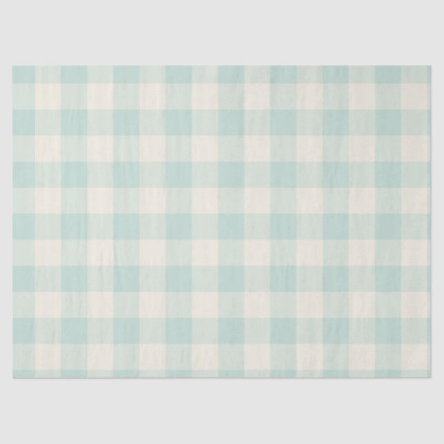 Papel De Seda Little One Buffalo Check - soft teal (Anverso)
