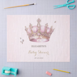 Papel De Seda Little Princess Crown Pearls Dots Baby Shower
