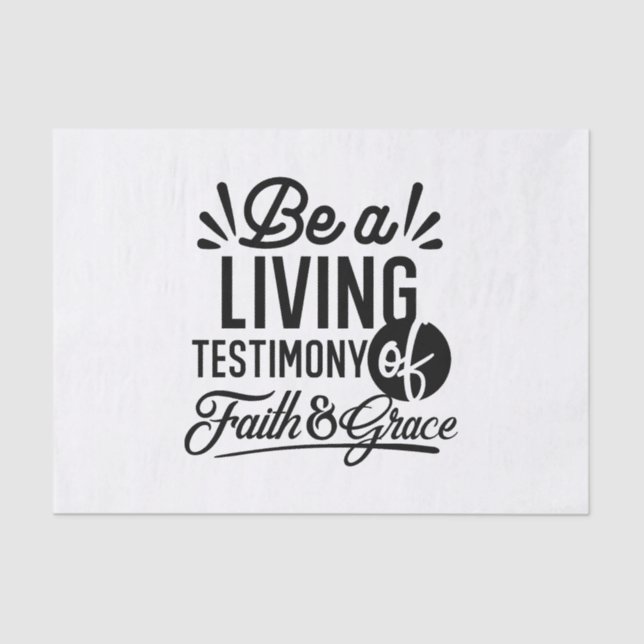 Papel De Seda Living Testimony Bible Quote Christian Motivation (Anverso)