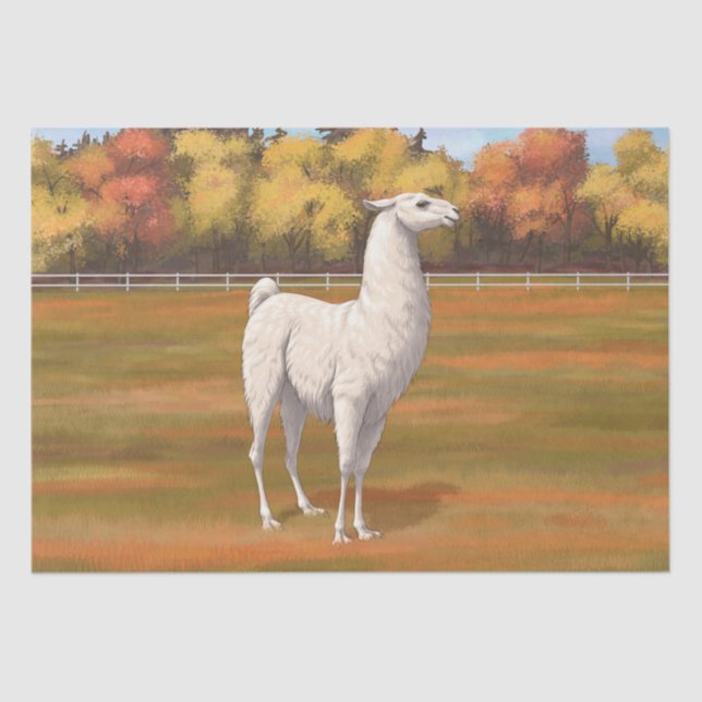 Papel De Seda Llama blanca en la pastelería de otoño (Anverso)