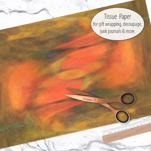 Papel De Seda Llamas del abstracto de coral rojo (Tissue paper for gift wrap and decoupage)