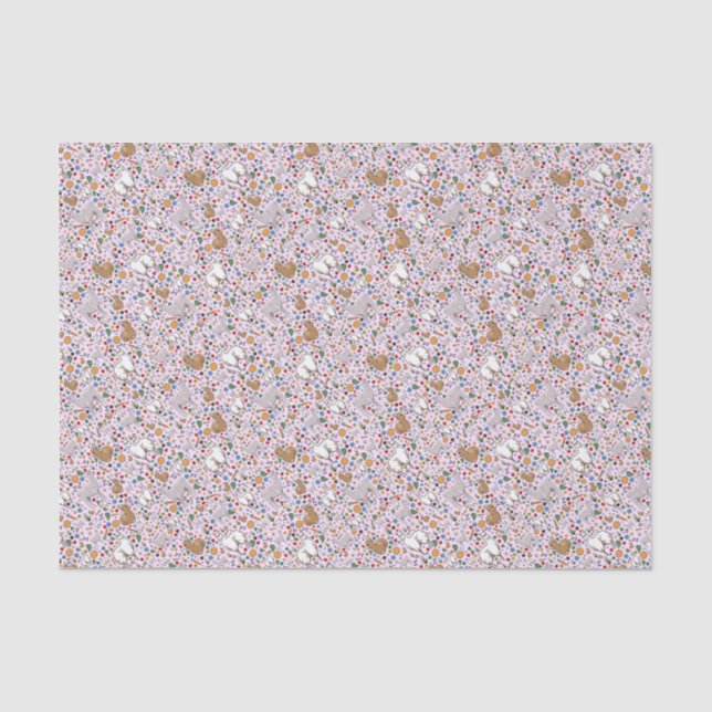 Papel De Seda Llamas en rosa (Anverso)