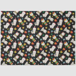 Papel De Seda Llamas festivas a los navidades en negro