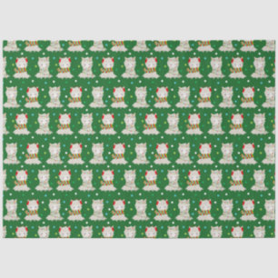 Papel De Seda Llamas festivas a los navidades en verde