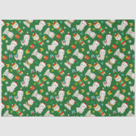 Papel De Seda Llamas festivas a los navidades en verde