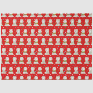 Papel De Seda Llamas festivas navidades en rojo