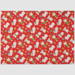 Papel De Seda Llamas festivas navidades en rojo