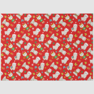 Papel De Seda Llamas festivas navidades en rojo