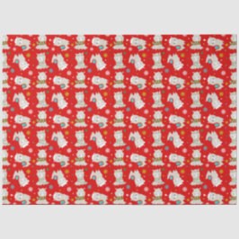 Papel De Seda Llamas festivas navidades en rojo