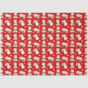 Papel De Seda Llamas festivas navidades en rojo