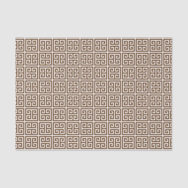 Papel De Seda Llave griega blanca de Brown (Anverso)