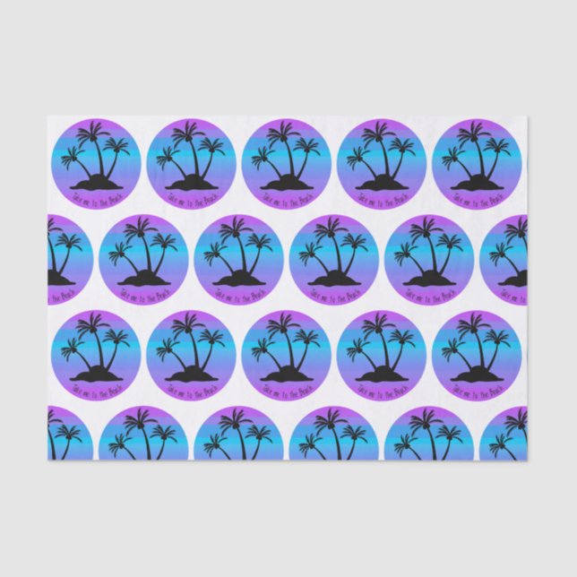 Papel De Seda Llévame a la playa, palmeras (Anverso)