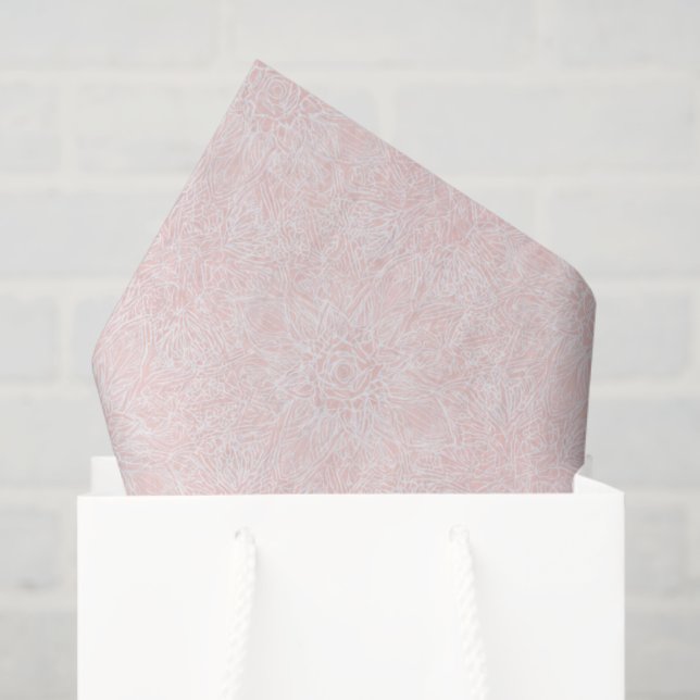 Papel De Seda Lluvia de Boda Floral Rosa Sonrosado (Bolsa de regalo)