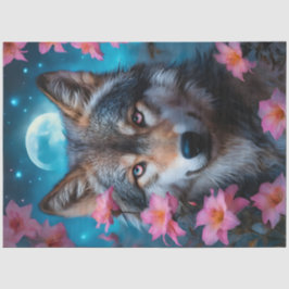 Papel De Seda Lobo de flor rosa