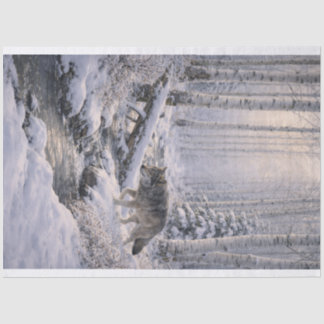 Papel De Seda Lobo de invierno