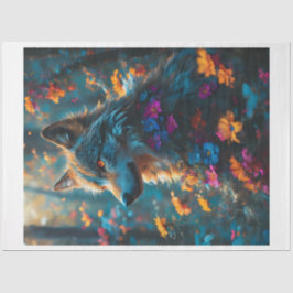 Papel De Seda Lobo floral 4