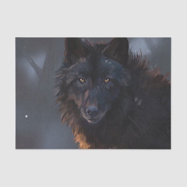 Papel De Seda Lobo negro (Anverso)