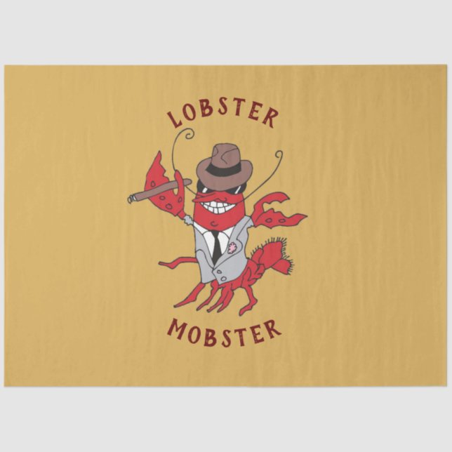 Papel De Seda Lobster Mobster 🦞 Funny Personalizado Gangster (Anverso)