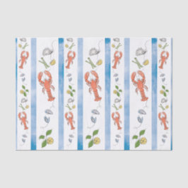 Papel De Seda Lobster Náutico Lemón Cítrico Acuarela