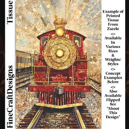 Papel De Seda Loco de cosecha roja y dorada, desenlace de mosaic