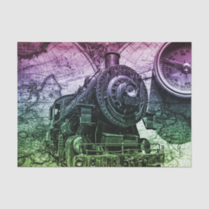 Papel De Seda Locomotora de motor de vapor de vintage