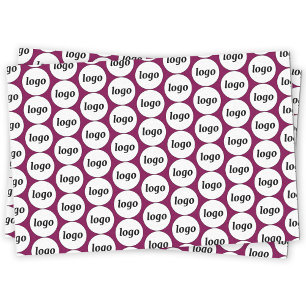 Papel De Seda Logo simple Patrón comercial Magenta rosa