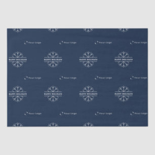 Papel De Seda Logotipo comercial Navidades azules Snowflake