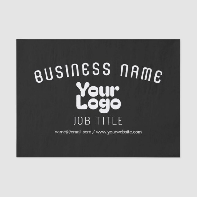 Papel De Seda Logotipo de envío | Blanco y negro (editable) (Anverso)