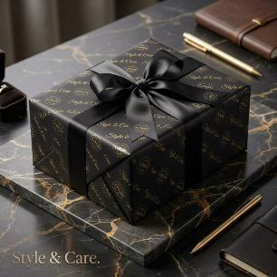 Papel De Seda Logotipo de la empresa profesional patrón negro
