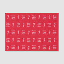 Logotipo de negocio del bastón rojo y blanco para 