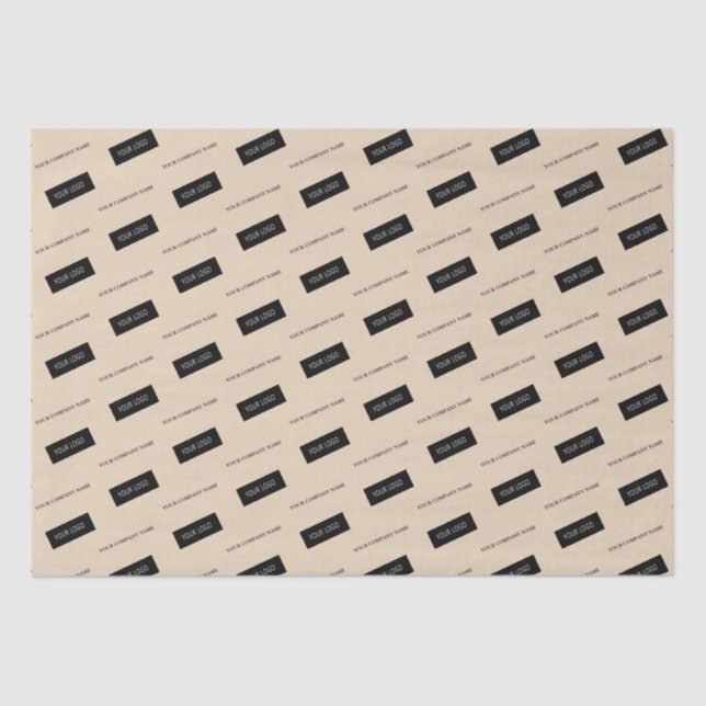 Papel De Seda Logotipo de nombre comercial moderno Empaque Beige (Anverso)