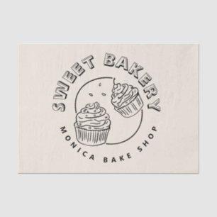 Papel De Seda Logotipo de panadería dulce vintage
