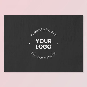 Papel De Seda Logotipo de su negocio y texto editable Negro y