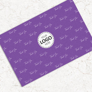 Papel De Seda Logotipo personalizado Gracias Patrón Púrpura