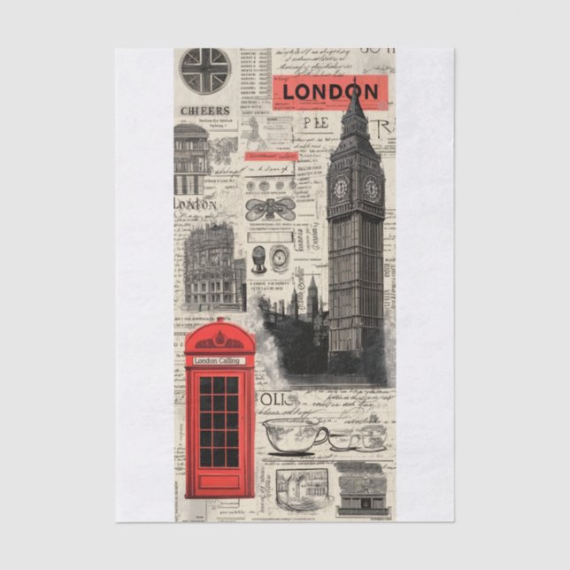 Papel De Seda Londres Vintage (Anverso)