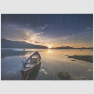 Papel De Seda Lonely Boat Ocean 20-x30 Decoupage