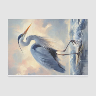 Papel De Seda Long Haired Heron Decoupage