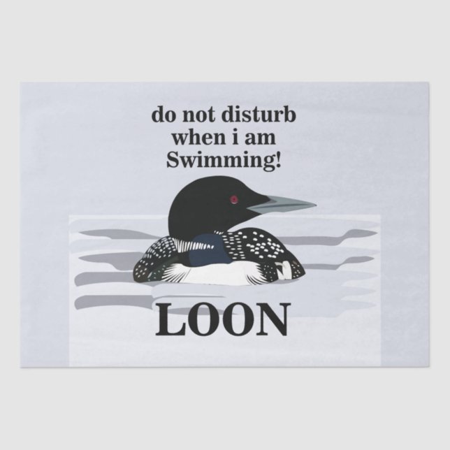 Papel De Seda Loon Common Loon Bird Lake Funny (Anverso)