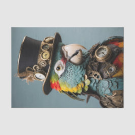 Papel De Seda Loro amarillo y azul vintage Steampunk