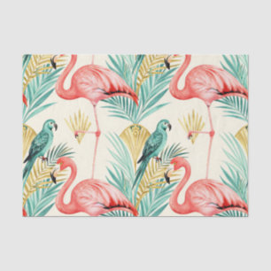 Papel De Seda Loro Flamenco Tropical Jungla