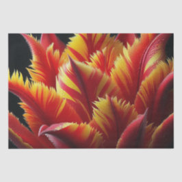 Papel De Seda Loro Tulip Floral rojo y amarillo