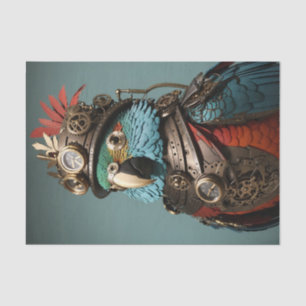 Papel De Seda Loro único vintage azul Steampunk