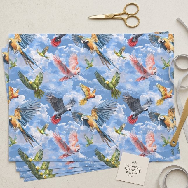 Papel De Seda Loros de acuarela Macaw Grey africano Periquito (Subido por el creador)