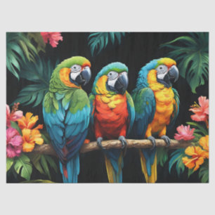 Papel De Seda Loros Tropicales