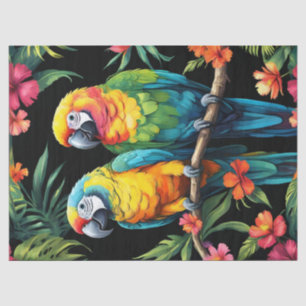 Papel De Seda Loros Tropicales