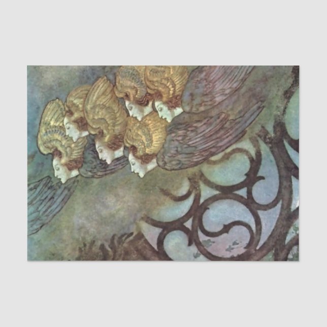 Papel De Seda “Los ángeles” de Edmund Dulac (Anverso)