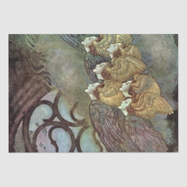 Papel De Seda "Los ángeles" por Edmund Dulac (Anverso)