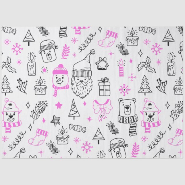 Papel De Seda Los árboles de Navidad de Santa Bear Navidades bla (Anverso)